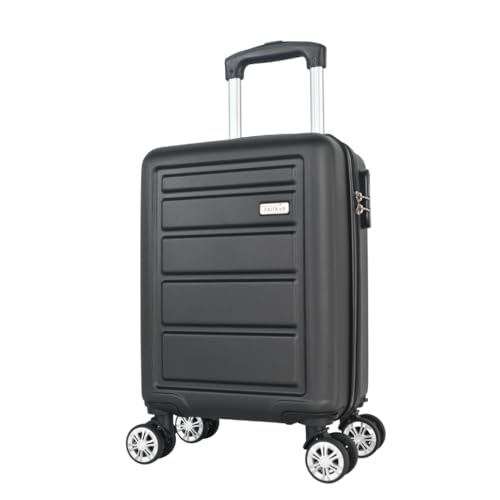 ZAHRAB 40x30x20cm Hard Shell for Ryanair Wizz Air, Underseat Bag Lightweight Hand Luggage Cabin Bag Trolley with Wheels Flight Bags Suit Case (Black, 40x30x20 cms)