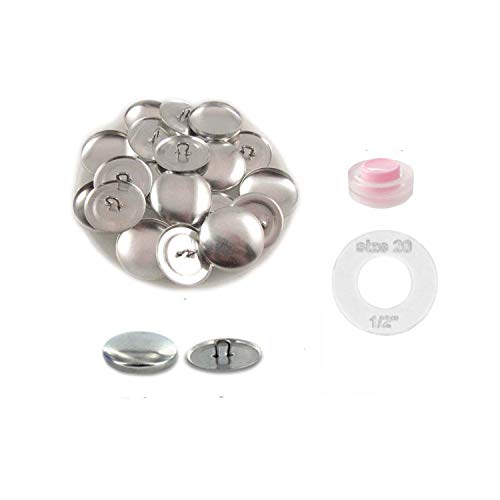 Size 20 (1/2") Buttons To Cover/Self Cover Buttons With Wire Backs By I Craft For Less - Qty 75 (With Tool And Template) #TOP7