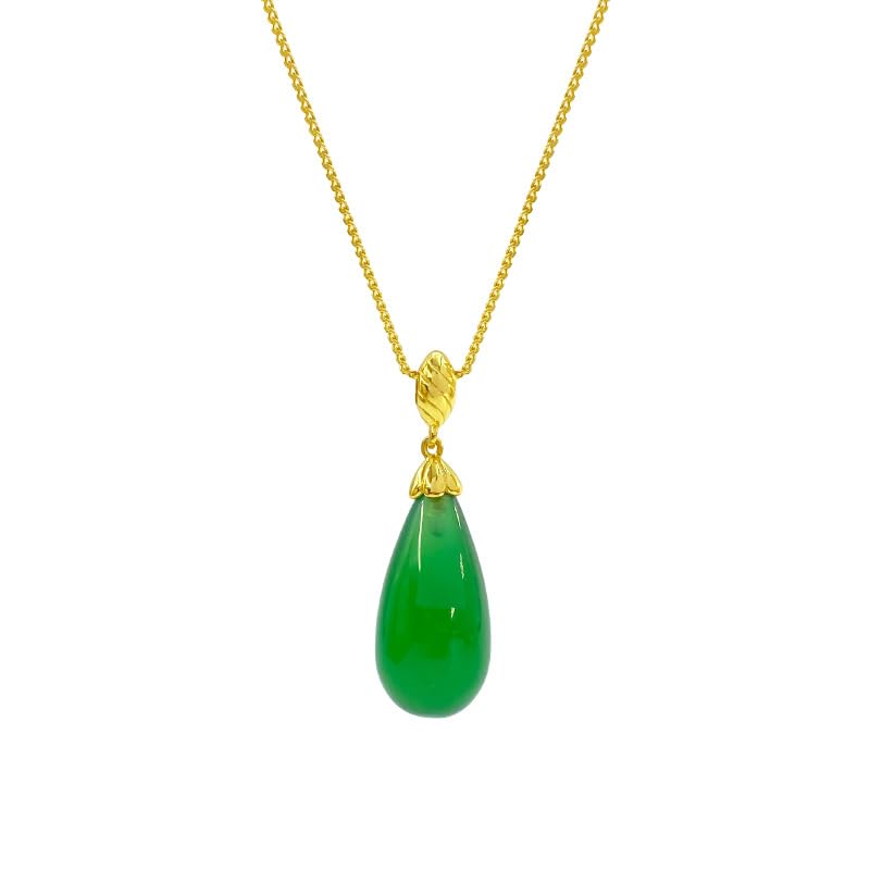 Cadeau classique pour les femmes : collier jade vintage et agate naturelle