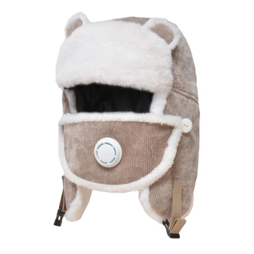 Kids Trapper Hat Girl Winter Earflap Hat Faux Fur Ushanka Caps with Cute Cat Ears Aviator Ski Cap for 6-10Y