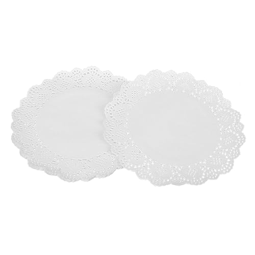 Cabilock Lot De 180 Napperons Ronds En Papier Avec Fond En Dentelle Et Fleurs Absorbants Pour De Gâteaux Pour Cuisine Et Mariage