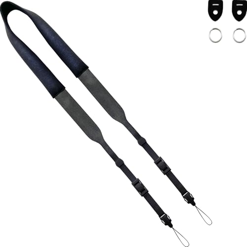 YMTHamaz3 Camera Neck Strap Thin Binocular Strap with Neoprene Padding Camera Lanyard Digital Mirrorless Camera Strap for Photographers Washable Black 58 Inch