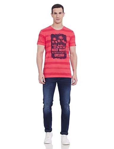 Image of Spykar Men's Printed Slim Fit T-Shirt
