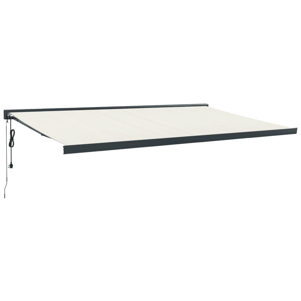 vidaXL Tenda da Sole Retrattile Crema 5x3 m in Tessuto e Alluminio