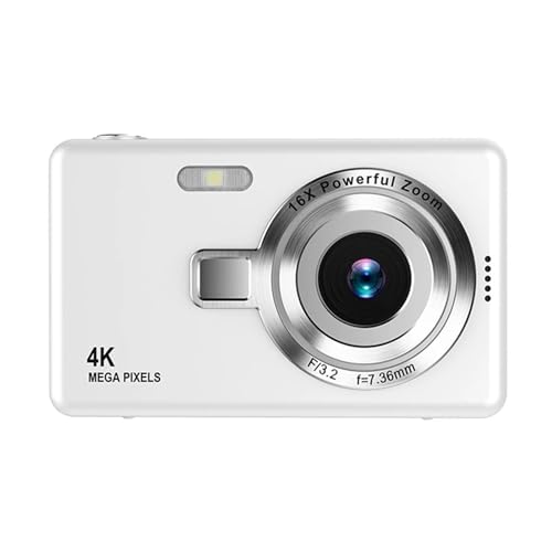 4K HD 1080P fW^J 16X Y[ I[gtH[JX Vlogging J 2.4 C` IPS XN[ 96MP rfIJ(White)