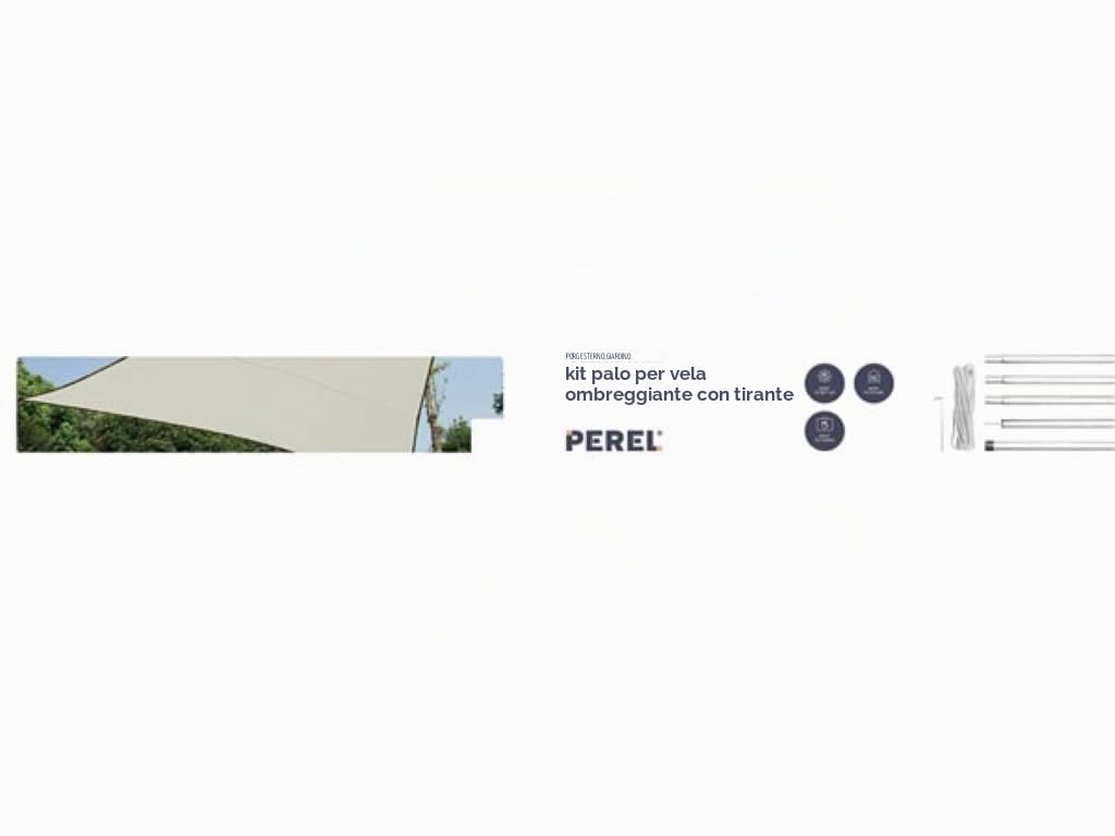 Perel GSSK1 - Palo Di Montaggio Vela Solare, Metallo, Argento