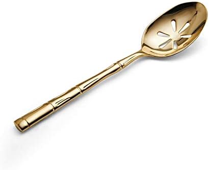 Wallace Bamboo Gold Pierced Serving Spoon 18/10