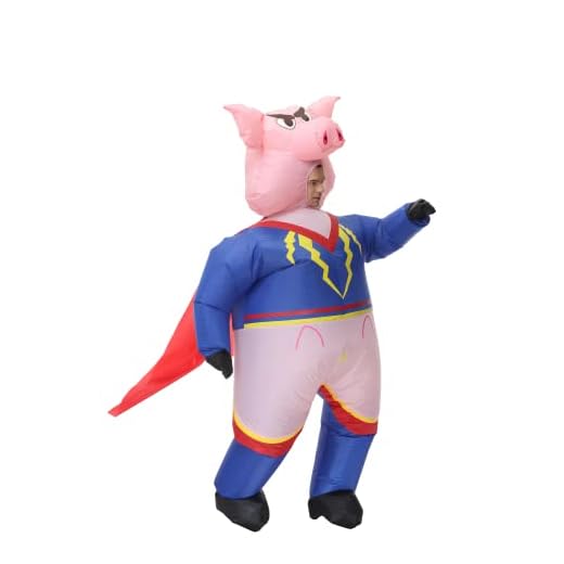 FXICH Disfraz Cerdo Inflable para Adulto, Halloween, Juegos Rol, Fiestas, Navidad - para 150-190cm