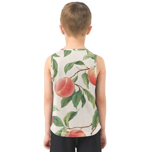 susiyo Peach Fruits Branch Boys Sleeveless Tank Top Girls Athletic T Shirt3
