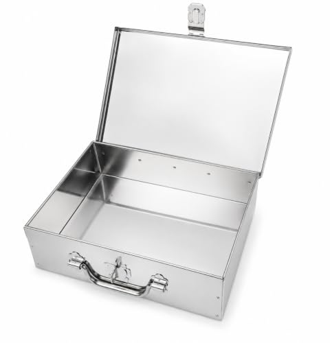 Image of Stainless Steel Storage Box Cash Peti Pooja Peti Safe Locker | Organizer, Vanity Box, Multi-Purpose, Secure Storage, Pooja & Cash Safe