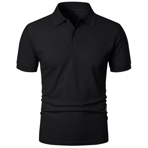 Mens Golf Henley T-Shirts Summer Short Sleeve Lapel Collar Muscle Tees Stretch Soft Quick Dry Button Bussiess Work Tops3