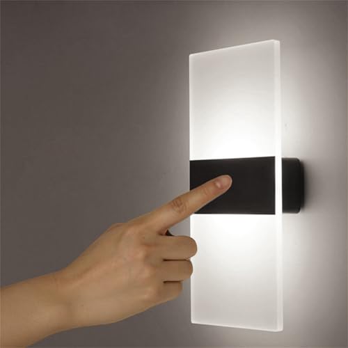 Applique murale d'intérieur en aluminium noir et acrylique pour un éclairage LED haut de gamme