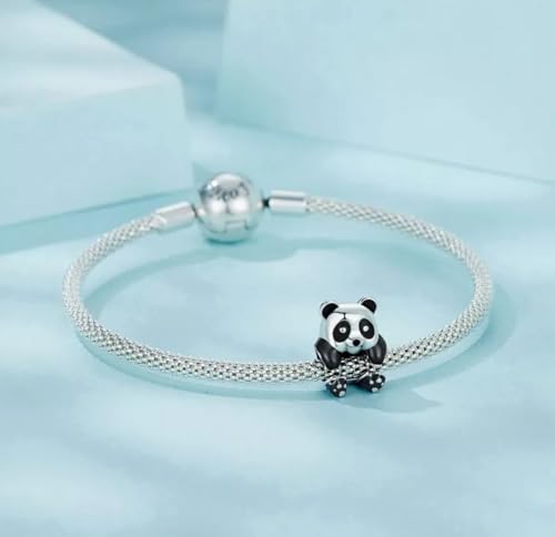 Charm de panda en plata 925 compatible con pulsera Pandora 4