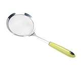Mipcase Colador Inoxidable con Mango Verde Escurridor para Freír y Filtrar Leche de Diseño de Malla Fina y para Cocina y Fácil Limpieza