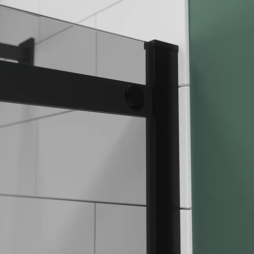 Box Doccia Angolare Apertura Scorrevole Vetro Temperato Fumè 8Mm Anticalcare Installazione Reversibile Profili In Alluminio Nero Opaco Altezza 195 Cm - 4