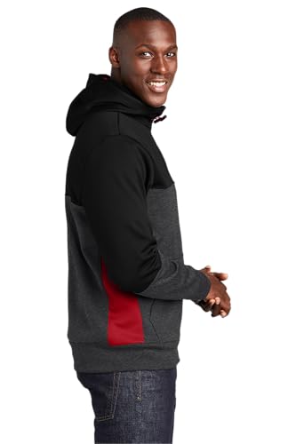 SPORT-TEK Unisex Tech Fleece Colorblock Full Zip Hooded Jacket2