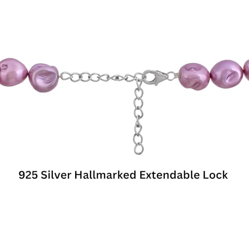 Image of OVANA Pearl Necklace | Fitted With Silver Lock | Statement Necklace | Gifts for Girlfriend | Gift for Sister, Bhabhi | Gifts for Women and Girls | Gift for Her | 925 Silver Hallmarked Lock