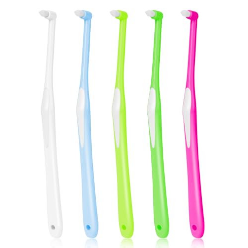 OFFCUP 5 spazzolini interspaziali e interdentali, morbidi ciuffi singoli, spazzola universale sottile spazzolino per la cura delle parentesi ortodontiche