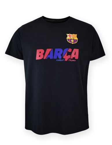 FC Barcelona Camiseta Sentiment Blaugrana Negra 100% Algodón Adulto Manga Corta Producto con Licencia Talla XL