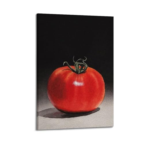 Toile simple tomate pour décoration cuisine moderne cadre 20x30
