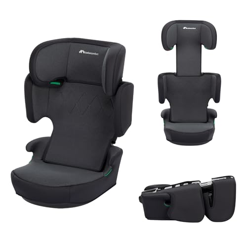 Bebeconfort RoadSafe i-Size, Seggiolino Auto 15-36 kg per Bambini, 3,5-12 anni (100-150 cm), Seggiolino Auto Pieghevole e Portatile da Viaggio (3 kg), 14 Posizioni Poggiatesta, Tinted Black