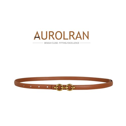 Image of Aurolran Women's Leather Belt with Buckle - Ideal for Dresses, Jeans, and Coats