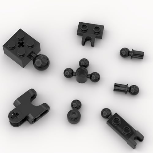 100 Piece Classic Building Black Ball Joint Plate Bulk 8 Sizes Model Ball and Socket Joints Compatible with Lego Parts and Pieces(Black)