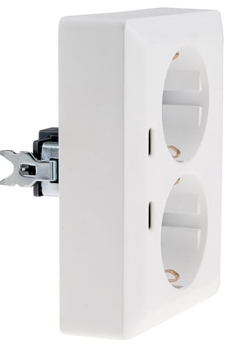 Bloc double prise USB-C charge rapide encastrable 250V 16A blanc