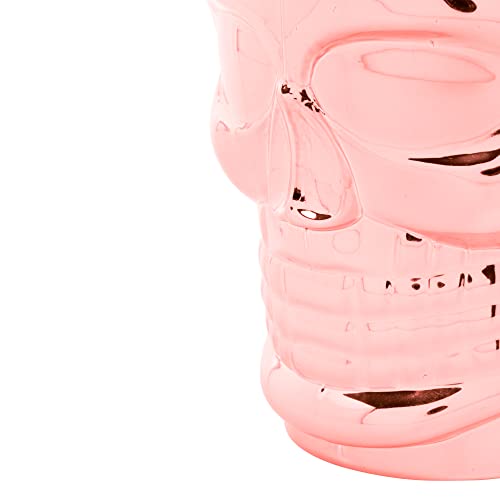 Lyor Caveira Rock Style Caneca para Chopp e Cerveja de Vidro, Rosa (Rosé), 510 ml