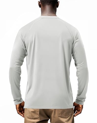 Mens 2 Pack UPF 50+ UV Sun Protection Shirts Outdoor Long Sleeve SPF Rash Guard for Fishing Hiking Swimming Running2