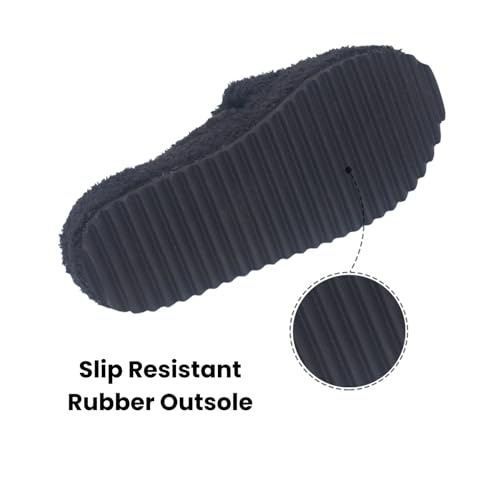 AEROPOSTALE Fuzzy Open Toe Slippers Shoes for Women – Soft Faux Sherpa Fur House Slippers with Memory Foam X Band, Indoor & Outdoor Non-Slip Sole, Fluffy Criss-Cross Design for Bedroom, Spa, and Lounge4