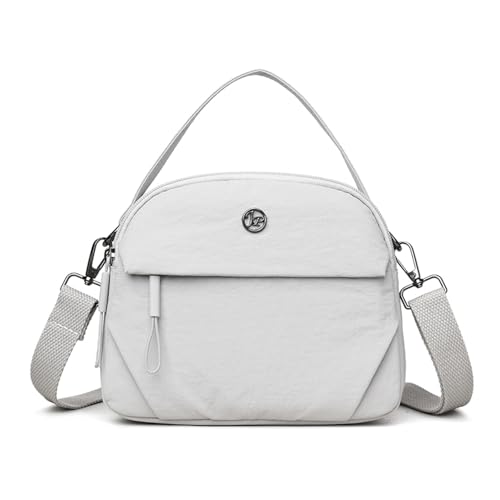Bolsa tiracolo pequena feminina casual de nylon bolsa de telefone pequena carteira de viagem, Cinza, Bolsa tiracolo casual feminina