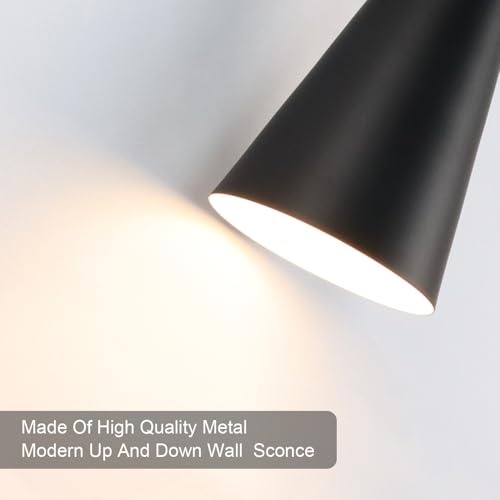 Image of Wall Sconce Bathroom Sconces Lighting, 15 inch Black Modern Sconces Up Down Lights Wall Decor Indoor Wall Light Fixtures for Living Room Hallway Staircase Bedroom Hardwired