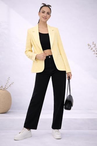 Image of SaintX Women's 4-Way Stretchable Stripe Design Formal Blazer | 3D Bubble Texture Fabric|Casual & Office Wear | Fully Lined | Elegant Regular Fit | Lightweight Summer Special Jacket (WB02)