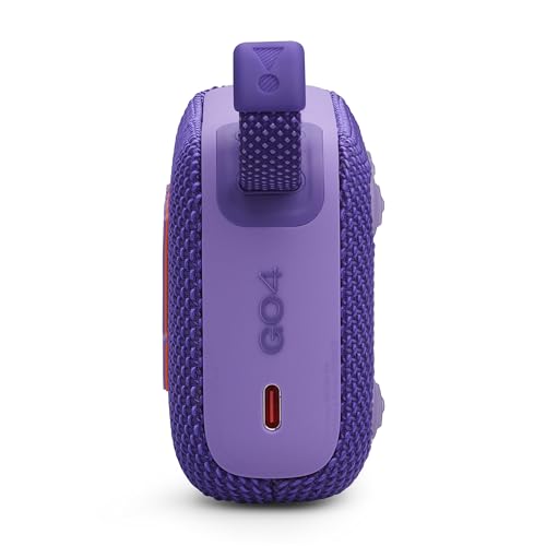 JBL Go 4 in Purple - Portable Bluetooth Speaker Box Pro Sound, Deep Bass and Playtime Boost Function - Waterproof and Dustproof - 7 Hours Runtime