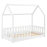 Well Home MOBILIARIO & DECORACIÓN Habitación Infantil: Cama Infantil Modelo cabaña de Pino lacada en Blanco 90x190cm