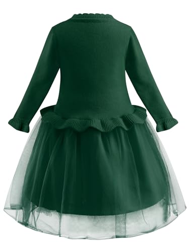 Girl Toddler Sweater Dress Ruffle Christmas Dresses Long Sleeve Outfit Winter Clothes2