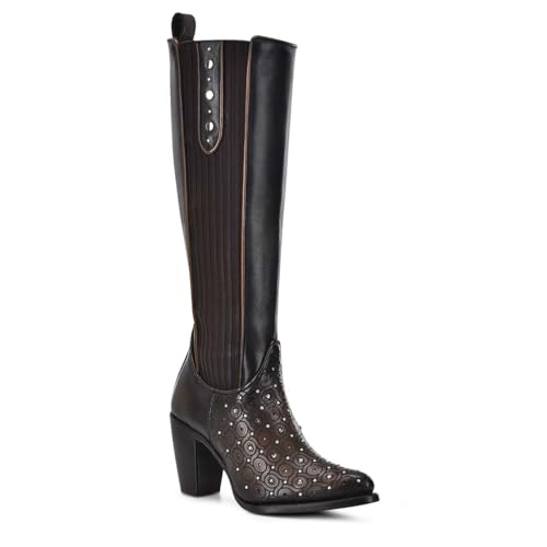 Cuadra Women's Tall Boot with Bovine Leather and Laser Engraving 3F0BRS2