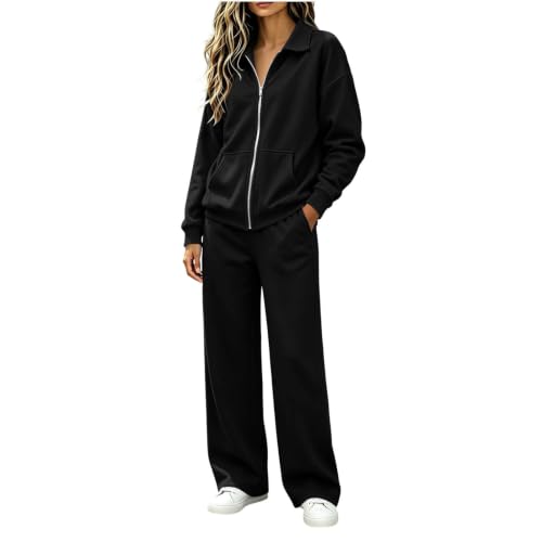 Sweatsuits Women 2 Piece Zip Pullover Athleisure Outfit Casual Set Fall - image 4