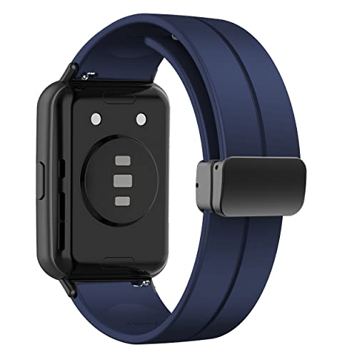 Ipartsonline Magnetic Silicone Strap Compatible For Huawei Watch Fit 2 Smartwatch Magnetic Folding Buckle Watch Band Sport Replacement Wristband #TOP1