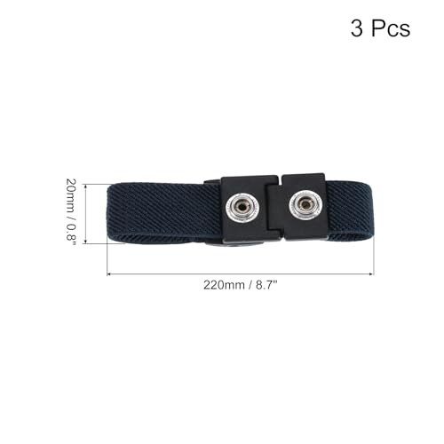 Image of MECCANIXITY 3Pcs Anti Static Wrist Strap, Dual Circuit Antistatic Bracelet Adjustable Cordless for Computer Electronics Repair Deep Gray