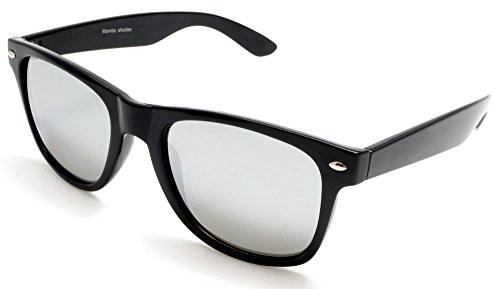 Unisex Mirror Classic Horned Rim Sunglasses - Blues Brothers Mambo Shades