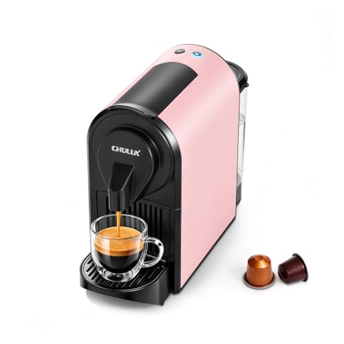 Image of CHULUX Bafe-Pro Compact Espresso Machine 20 Bar for Nes Original Pods, Pink | 1400W Rapid Heating, Espresso Lungo Buttons, Used Capsule Drawer, Auto-Eject System, 24oz Removable Reservoir, Mini Footprint
