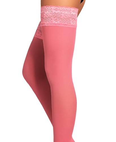 Image of Mila Marutti Opaque Thigh High Stockings for Women | Solid Color Thigh Highs | Colored Stockings for Garter Belts