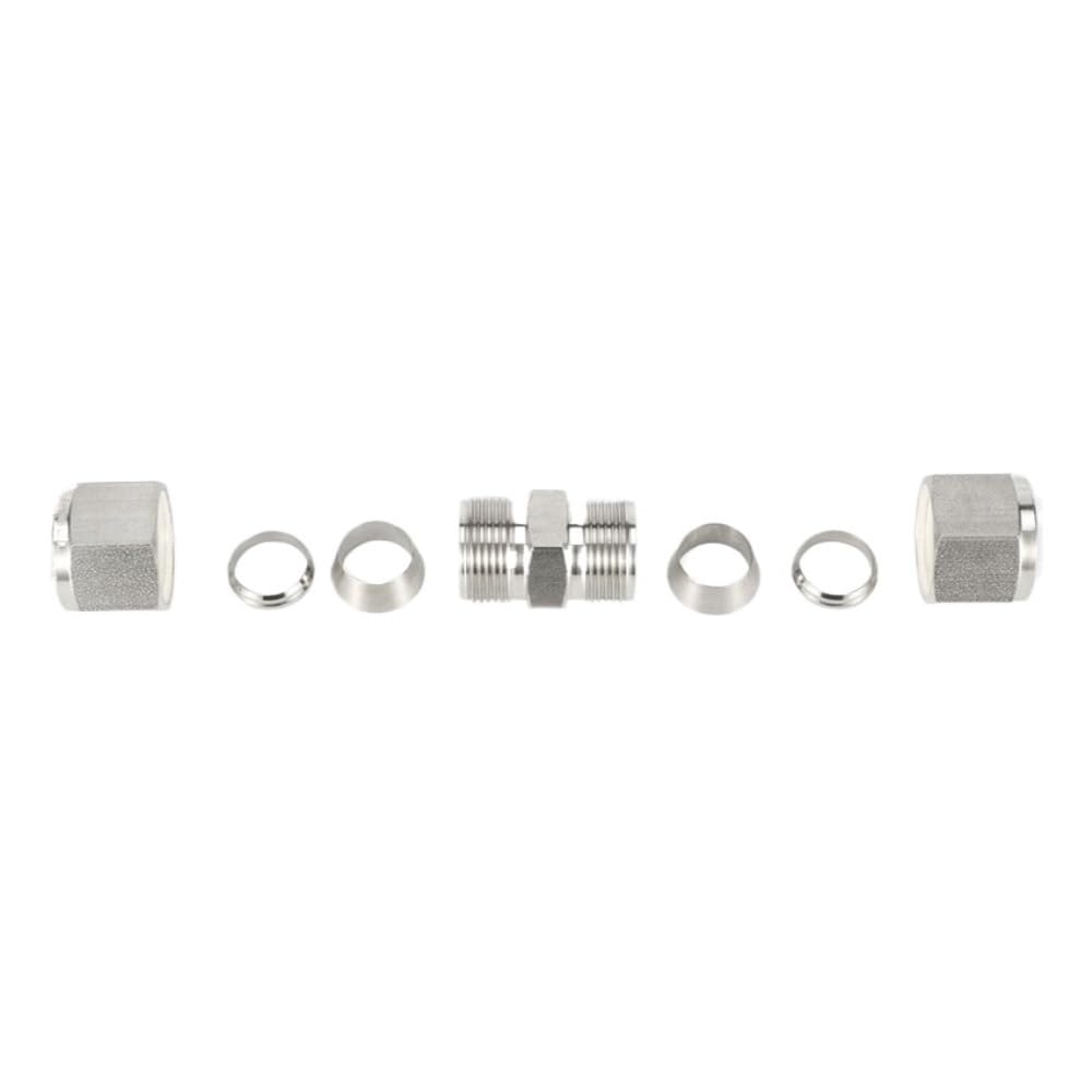 Conector de tubo de virola doble de ajuste de compresión de Unión recta de acero inoxidable 316 1/8 "1/4" 3/8 "1/2" 6mm 8mm(22 mm LOK)