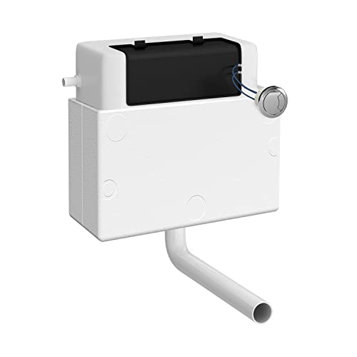 nuie XTY011S Ceramics Accessories Pneumatic Water Saving Dual Flush Universal Access Concealed Cistern, 296mm, Chrome