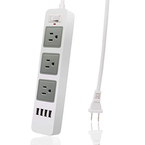 電源タップ USB,USB(4ポート)AC(3個口)雷ガード過負荷保護,PSE認証済,延長コード(2m)
