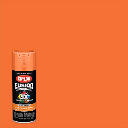 Image of Krylon Fusion All-In-One Adhesive Spray Paint for Indoor /Outdoor Use, 12 oz, Popsicle Orange