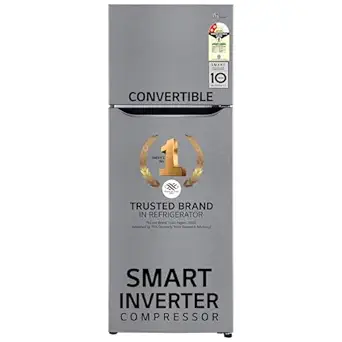 LG 264 L 2 Star Frost-Free Smart Inverter Double Door Refrigerator Appliance (2023 Model, GL-S302SPZY, Shiny Steel, Convertible)