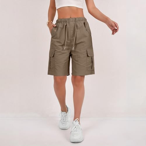 Wide Leg Bermuda Shorts for Women High Waisted Wide Leg Cargo Shorts Summer Baggy Waterproof Hiking Pants with Pockets2
